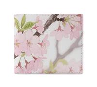 FodPand Spring Flowers Blossom Bifold Wallet for Men Women, 4.3"x3.7" Compact Leather Wallet with ID Window & Coin Pocket, Slim Minimalist Card Holder for Daily Carry & Travel