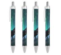 FodPand Star Panther Bamboo Ballpoint Pens Fine Point Smooth Writing Pen Retractable Ball Point Pens 0.5mm Black Ink Pen Office Supplies Gifts for Men Women 4 PCS