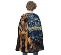 FodPand Starry Night And Sheepdog Halloween Cloak Reversible Renaissance Cape Medieval Costume for Cosplay Themed Party Dress Up