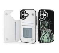 FodPand Statue of Liberty Pattern Case for iPhone 17 Phone Cover Flip Phone Protective Cover Cute TPU Anti-Scratch Shockproof Minimalist Aesthetic Case for Women & Men White