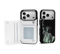 FodPand Statue of Liberty Pattern Case for iPhone 17 Phone Cover Flip Phone Protective Cover Cute TPU Anti-Scratch Shockproof Minimalist Aesthetic Case for Women & Men White