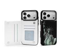 FodPand Statue of Liberty Pattern Case for iPhone 17 Phone Cover Flip Phone Protective Cover Cute TPU Anti-Scratch Shockproof Minimalist Aesthetic Case for Women & Men White