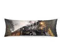 FodPand Steam Train Body Pillow Cover 20"x54" Long Pillow Case with Zipper Decorative Bedding Pillowcase Boho Throw Pillows Cover Soft Cushion Pillows Case for Bed,Couch