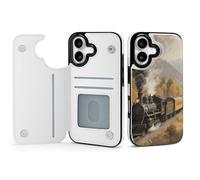 FodPand Steam Train in The Valley Case for iPhone 17 Phone Cover Flip Phone Protective Cover Cute TPU Anti-Scratch Shockproof Minimalist Aesthetic Case for Women & Men White