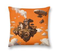 FodPand Steampunk Fantasy World Throw Pillow Covers 16 "x16 Decorative Plush Pillowcase with Hidden Zipper Double-Sided Boho Farmhouse Cushion Case for Sofa Bed Chair, Holiday Decor, Home Gift