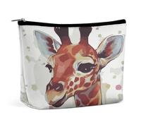 FodPand Stylish Animal Watercolor Giraffe Toiletry Bag Large Capacity Makeup Bag Travel Makeup Pouch Mini Cosmetic Bags Zipper Make Up Storage Pouch Make Up Organizer Tool Pouchs