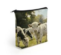 FodPand Summer Pasture Makeup Bag with Sturdy Zipper，Linen Material Storage Bag,Large Capacity And Multi-Purpose Cosmetic Bag for Daily Life, Travel, Outings, Business Trips And Other Occasions