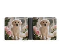 FodPand Sunny Windowsill Dog Wallet for Men Leather Bifold Wallet Front Pocket Wallets Card Holder Wallets Money Clip