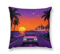 FodPand Sunset Highway by The Sea Throw Pillow Covers 18 "x18 Decorative Plush Pillowcase with Hidden Zipper Double-Sided Boho Farmhouse Cushion Case for Sofa Bed Chair, Holiday Decor, Home Gift