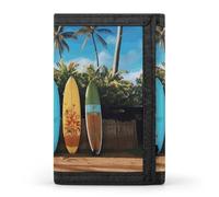 FodPand Surf's Up Surfboard Wallet & Money Clip Slim Compact Tri-Fold Wallets with 8 Card Slots for Men Women