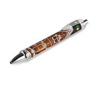 FodPand Sweet Gingerbread House Ballpoint Pens Fine Point Smooth Writing Pen Retractable Ball Point Pens 0.5mm Black Ink Pen Office Supplies Gifts for Men Women 1 PCS