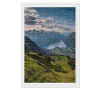 FodPand Switzerland Alps Diamond Painting Kits for Adults Beginners 5D Square Drill Diamond Art Kits with DIY Tools Gem Art Crafts for Home Wall Decor Living Room Bedroom Office Decoration 8x12