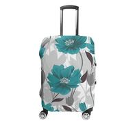FodPand Teal Grey And White Floral Luggage Covers for Suitcase Protector Fits 19-32 Inch Suitcase Cover, Washable Travel Baggage Covers Durable Luggage Protector for Secure Fit, style, M, Modern