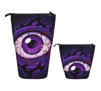 FodPand Telescopic Pencil Bag Pen Holder Pop Up Pencil Case,Standing Makeup Bag Big Capacity Stand Up Cosmetics Bag Evil Eye Retractable Transformer Bag for Office Supplies