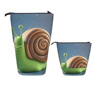 FodPand Telescopic Pencil Bag Pen Holder Pop Up Pencil Case,Standing Makeup Bag Big Capacity Stand Up Cosmetics Bag Cute Snail Retractable Transformer Bag for Office Supplies