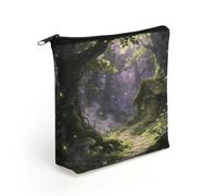 FodPand The Glowing Path Makeup Bag with Sturdy Zipper，Linen Material Storage Bag,Large Capacity And Multi-Purpose Cosmetic Bag for Daily Life, Travel, Outings, Business Trips And Other Occasions