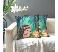 FodPand Throw Pillow Cover Lovely Hedgehog Decorative Pillow Covers Soft Cozy Pillowcase with Zipper Pillow Cases Farmhouse Cushion Case Cover for Couch Sofa Bed Living Room Home Decor 16"x16"