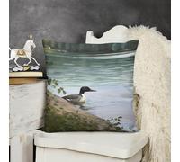 FodPand Throw Pillow Covers 12 "x12 Plush Pillow Cases Zippered Cushion Protector Double Sided Decorative Loon Nature Birds Pillow Shams for Sofa Couch Living Room Bedroom Farmhouse Home Decor