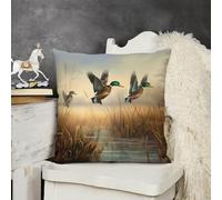 FodPand Throw Pillow Covers 26x26 Plush Pillow Cases Zippered Cushion Protector Double Sided Decorative Hunting Flying Wild Pillow Shams for Sofa Couch Living Room Bedroom Farmhouse Home Decor