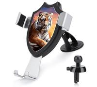 FODPAND Tiger Colorful Sunset Car Phone Holder Mount for Dashboard Vertical Air Vents Cell Phone Stand 360° Rotation Car Mount Stable Clip with Anti-Shake Car Accessories