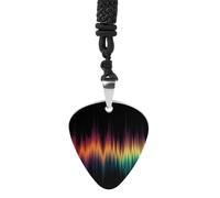 FodPand Titanium Steel Guitar Pick Necklace for Men Women Color Waveform Guitars Pick Pendant Decoration Personalized Guitar Picks with Gifts for Music Lovers,Customizable