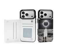 FodPand Total Solar Eclipse Case for iPhone 17 Phone Cover Flip Phone Protective Cover Cute TPU Anti-Scratch Shockproof Minimalist Aesthetic Case for Women & Men White
