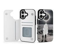 FodPand Total Solar Eclipse Case for iPhone 17 Phone Cover Flip Phone Protective Cover Cute TPU Anti-Scratch Shockproof Minimalist Aesthetic Case for Women & Men White