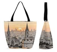 FodPand Tote Bag for Women Ancient City Skyline Shoulder Bag Handbag for Travel Beach Work Shopping Bags Grocery Bags