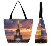 FodPand Tote Bag for Women Beautiful Eiffel Tower Paris Shoulder Bag Handbag for Travel Beach Work Shopping Bags Grocery Bags