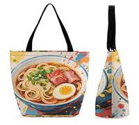 FodPand Tote Bag for Women Doodle Style Noodles Shoulder Bag Handbag for Travel Beach Work Shopping Bags Grocery Bags