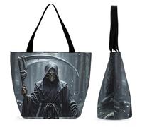 FodPand Tote Bag for Women Grim Reaper Shoulder Bag Handbag for Travel Beach Work Shopping Bags Grocery Bags