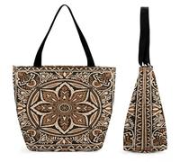 FodPand Tote Bag for Women Traditional Batik Patterns Shoulder Bag Handbag for Travel Beach Work Shopping Bags Grocery Bags