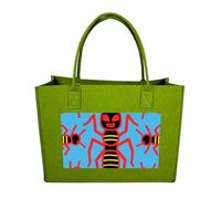 FodPand Tote Bags Reusable Shopping Bag Grocery Bag Ant Totem Pole Felt Handbags Storage Bags Light Green