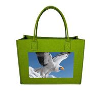 FodPand Tote Bags Reusable Shopping Bag Grocery Bag Condor on The Snow Mountain Felt Handbags Storage Bags Light Green