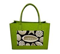 FodPand Tote Bags Reusable Shopping Bag Grocery Bag Diatom Microscopy Felt Handbags Storage Bags Light Green