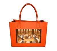 FodPand Tote Bags Reusable Shopping Bag Grocery Bag Forest Animals Felt Handbags Storage Bags Fruit Orange