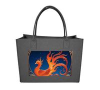 FodPand Tote Bags Reusable Shopping Bag Grocery Bag Phoenix Fire Rise Felt Handbags Storage Bags Dark Gray