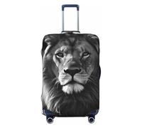 FodPand Travel Luggage Cover Protector African lion black and white Suitcase Cover Washable Elastic Suitcase Protector Anti-Scratch Suitcase Cover Fits 18-32 Inch Luggage, Black, S