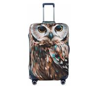 FodPand Travel Luggage Cover Protector Animal Cute owl Suitcase Cover Washable Elastic Suitcase Protector Anti-Scratch Suitcase Cover Fits 18-32 Inch Luggage, Black, L