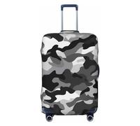 FodPand Travel Luggage Cover Protector Black Grey White Camo Suitcase Cover Washable Elastic Suitcase Protector Anti-Scratch Suitcase Cover Fits 18-32 Inch Luggage, Black, M