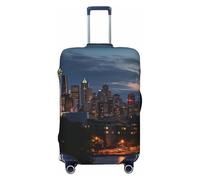FodPand Travel Luggage Cover Protector City Seattle Suitcase Cover Washable Elastic Suitcase Protector Anti-Scratch Suitcase Cover Fits 18-32 Inch Luggage, Black, S