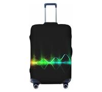 FodPand Travel Luggage Cover Protector Cool Music sound wave Suitcase Cover Washable Elastic Suitcase Protector Anti-Scratch Suitcase Cover Fits 18-32 Inch Luggage, Black, M