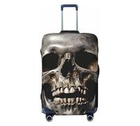FodPand Travel Luggage Cover Protector Death Skull Suitcase Cover Washable Elastic Suitcase Protector Anti-Scratch Suitcase Cover Fits 18-32 Inch Luggage, Black, S