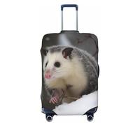 FodPand Travel Luggage Cover Protector Opossum In Snow Suitcase Cover Washable Elastic Suitcase Protector Anti-Scratch Suitcase Cover Fits 18-32 Inch Luggage, Black, M