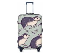 FodPand Travel Luggage Cover Protector Opossum Suitcase Cover Washable Elastic Suitcase Protector Anti-Scratch Suitcase Cover Fits 18-32 Inch Luggage, Black, S