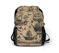 FodPand Treasure Map Maritime Pirate Gym Bag Backpack Drawstring Backpack