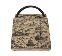 FodPand Treasure Map Maritime Pirate Lunch Bag Lunch Box Cooler Bag