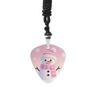 FodPand Trendy Guitar Pick Necklace for Women & Men, 1.2x1.1 Inch Pink Cute Snowman Pendant with 24" Black Cord, Metal Bass Picks Musical Jewelry Gift for Musicians, Daily Wear