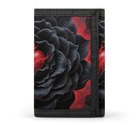 FodPand Tri-Fold Wallet with 8 Card Slots & Money Clip - BatCross Slim Compact Wallet for Men & Women, black mandala heart, One Size, Modern
