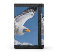 FodPand Tri-Fold Wallet with 8 Card Slots & Money Clip - Condor on The Snow Mountain Slim Compact Wallet for Men & Women
